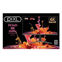 piXL CM32G7 32 Inch 144Hz 4K Widescreen IPS Gaming Monitor with AMD FreeSync & Nvidia G-Sync, 3840 x 2160 Resolution, 1ms Response Time, 144Hz Refresh Rate, HDMI, DisplayPort, USB-C, USB-A, RGB Lighting, VESA Mount & Height Adjust