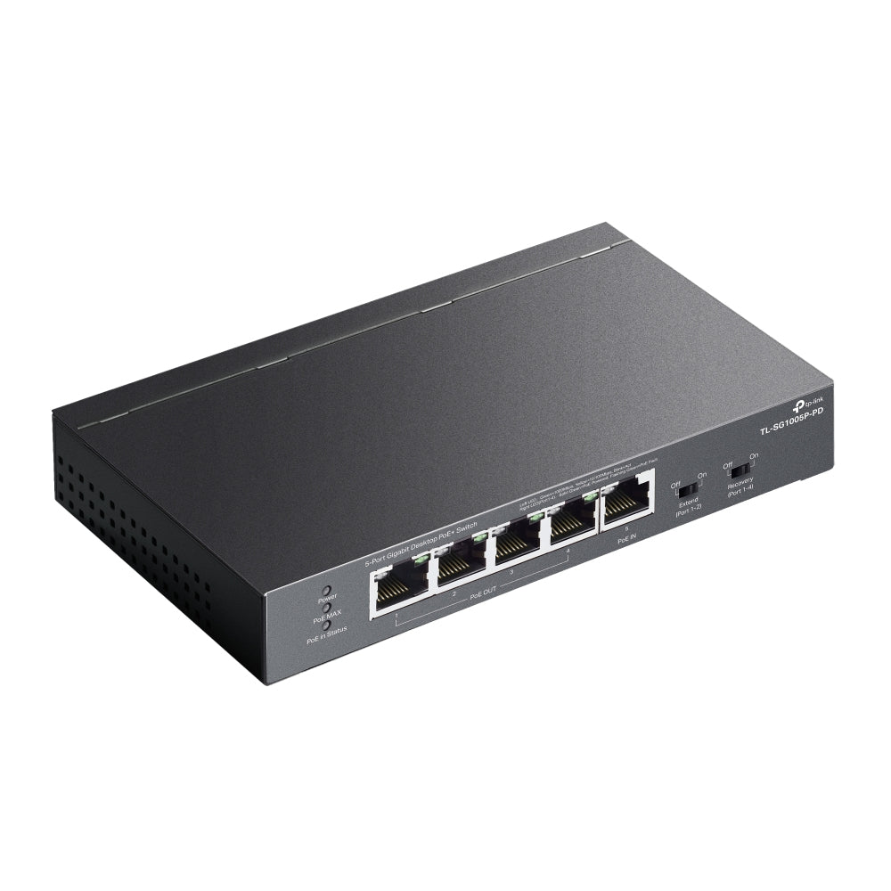 TP-Link TL-SG1005P-PD network switch Gigabit Ethernet (10/100/1000) Power over Ethernet (PoE) Black