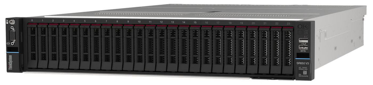 Lenovo Intel Xeon Silver 4510 12C 150W 2.4G, 1x64GB RAM, 8x 2.5" SAS Open bay, 1x1100W Titanium, 9350-8i