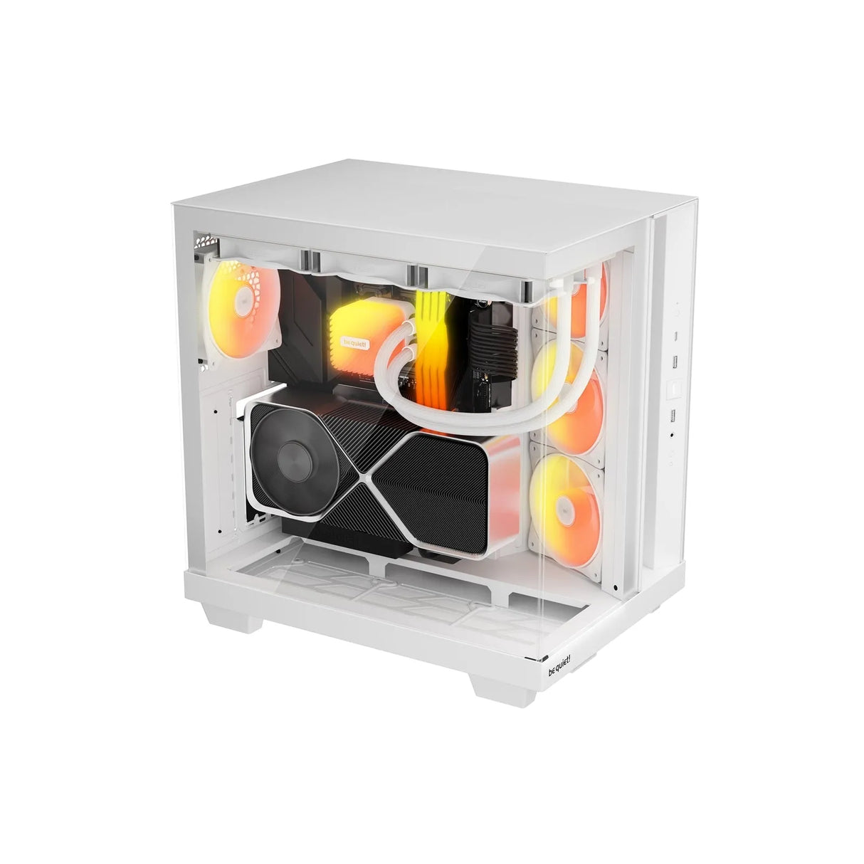 be quiet! Light Base 500 LX BGW86 White Mid-Tower Case, Tempered Glass, 4x ARGB Light Wings LX Fans, High Airflow ATX Case, USB-C 10 Gbps, 400 mm GPU Support, Vertical GPU Mount