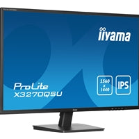 iiyama PROLITE X3270QSU-B1 32 Inch IPS Monitor, Black, 2560x1440, 3ms, 100hz, FreeSync, HDMI, Display Port, USB Hub, Speakers, Int PSU, VESA