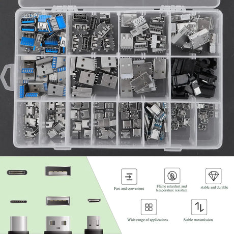 180pcs USB Connector Assortment