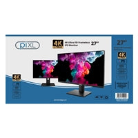 piXL PX27UDH4K 27 Inch 60Hz 4K IPS Monitor with 3840 x 2160 Resolution, 5ms Response Time, 60Hz Refresh Rate, USB-C, USB-B, USB-A, HDMI, Display Port & VESA Mount