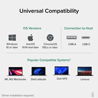 Plugable UD-3900Z USB-A/USB-C Dual Monitor Universal DisplayLink Certified Docking Station