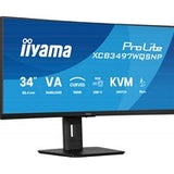 iiyama ProLite Curved Monitor XCB3497WQSNP-B1 34" VA Ultra-Wide Screen with KVM Switch, LAN, USB-C Dock, 0.4ms, 120Hz, HDMI, DisplayPort, Speakers, Height Adjustment