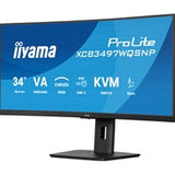 iiyama ProLite Curved Monitor XCB3497WQSNP-B1 34" VA Ultra-Wide Screen with KVM Switch, LAN, USB-C Dock, 0.4ms, 120Hz, HDMI, DisplayPort, Speakers, Height Adjustment