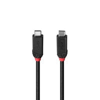 Lindy Black Line 37002 2m USB4 240W Cable, 24 pin USB-C (M) to 24 pin USB-C (M)