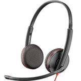 Plantronics Blackwire 3225 Stereo USB-C Headset with 3.5mm Jack & USB-C/A Adapter (Bulk Pack- Non-Retail)