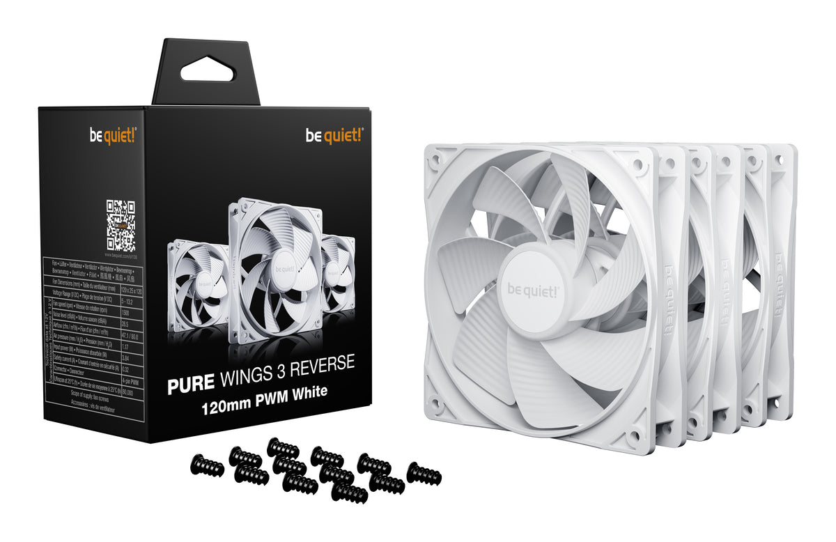 be quiet! Pure Wings 3 120mm | PWM Reverse White Triple-Pack Computer case Fan 12 cm 3 pc(s)