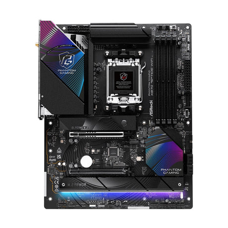 ASRock X870 RIPTIDE WIFI AMD AM5 Socket Motherboard, ATX, 4x DDR5 Slots, 3x M.2 Sockets, Fitted I/O Shield, 2.5GbE LAN, Wi-Fi 7, 1x HDMI Port / 2x USB-C (USB4)