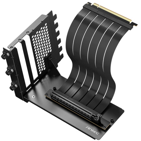 Antec RTX50 PCIe 5.0 Riser Cable with 90 degree Bracket Mount, Black, Designed To Allow Vertical Mounting Of A Graphics Card