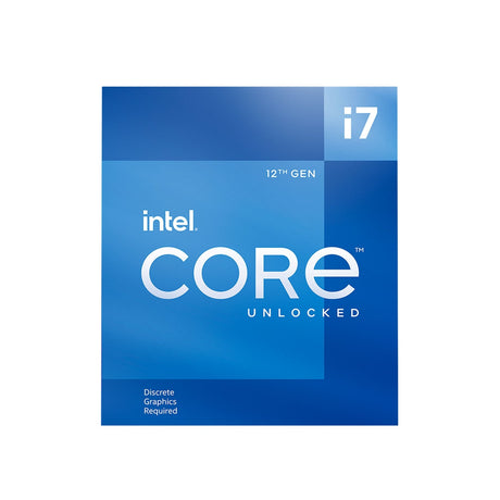 Intel 12th Gen Core i7-12700KF 12 Core Processor 20 Threads, 3.6GHz up to 5.0GHz Turbo Alder Lake Socket LGA1700, 25MB Cache, 125W, Maximum Turbo Power 190W, No Graphics, No Cooler
