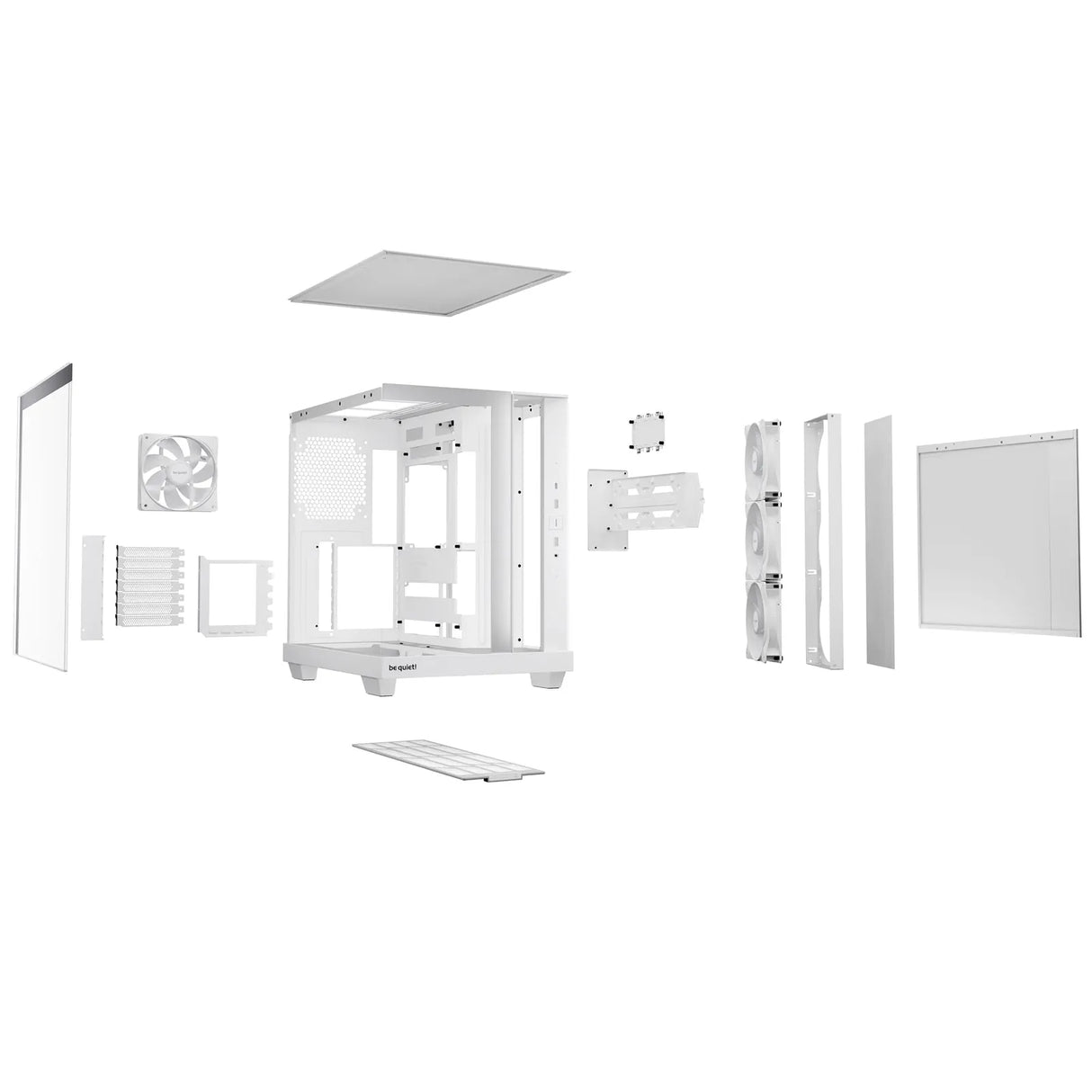 be quiet! Light Base 500 LX BGW86 White Mid-Tower Case, Tempered Glass, 4x ARGB Light Wings LX Fans, High Airflow ATX Case, USB-C 10 Gbps, 400 mm GPU Support, Vertical GPU Mount