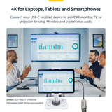 StarTech.com USB-C to HDMI Adapter, 4K 60Hz Video, HDR10, USB-C to HDMI Monitor Dongle, USB4 / Thunderbolt Compatible