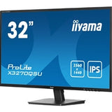 iiyama PROLITE X3270QSU-B1 32 Inch IPS Monitor, Black, 2560x1440, 3ms, 100hz, FreeSync, HDMI, Display Port, USB Hub, Speakers, Int PSU, VESA