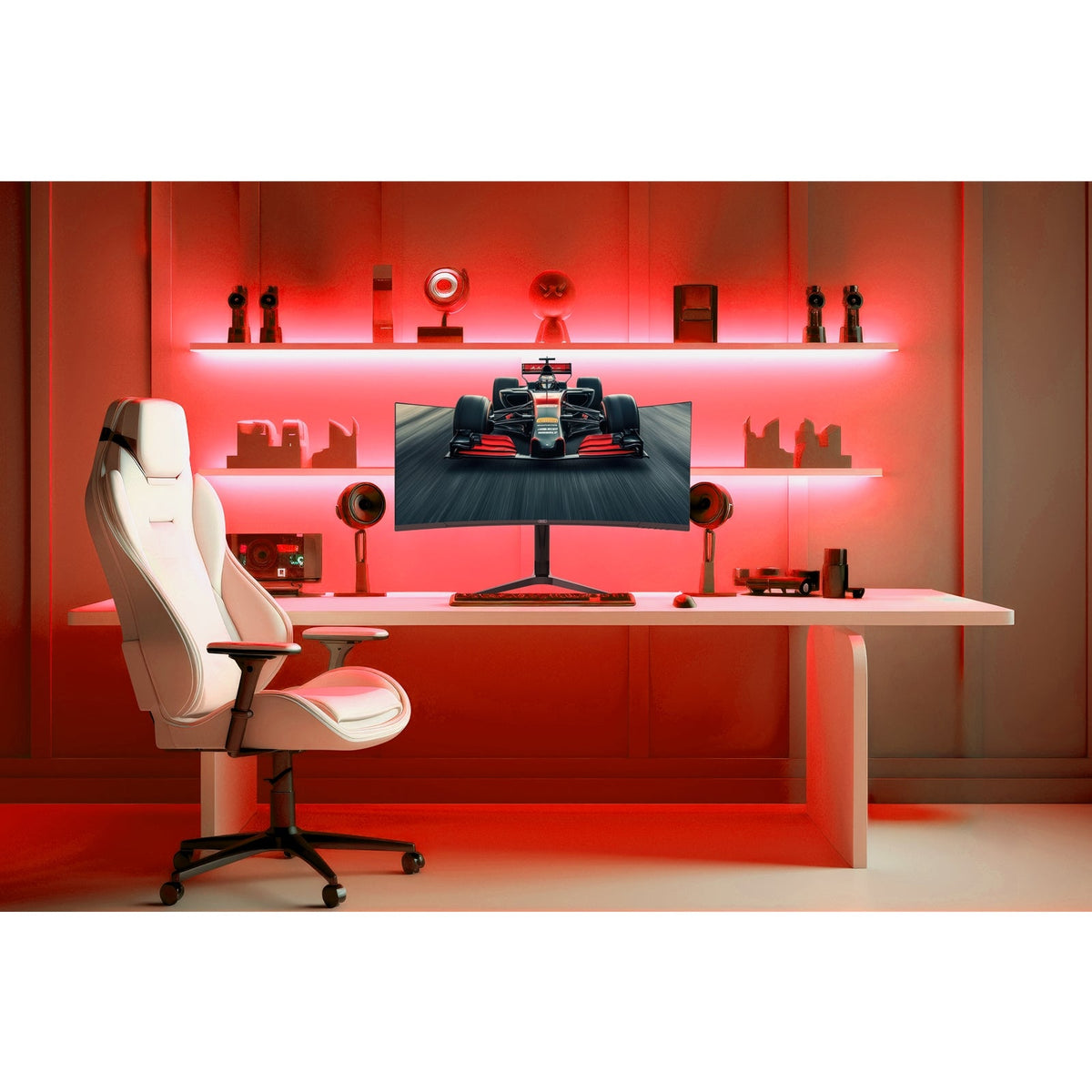 piXL CM34C7 34 Inch 165Hz UWQHD Quad HD Ultrawide Curved Gaming Monitor, with 1.5ms Response Time, 3440 x 1440 Resolution, HDMI, DisplayPort, USB-C, USB-B, USB-A x 2, Audio & Height Adjust